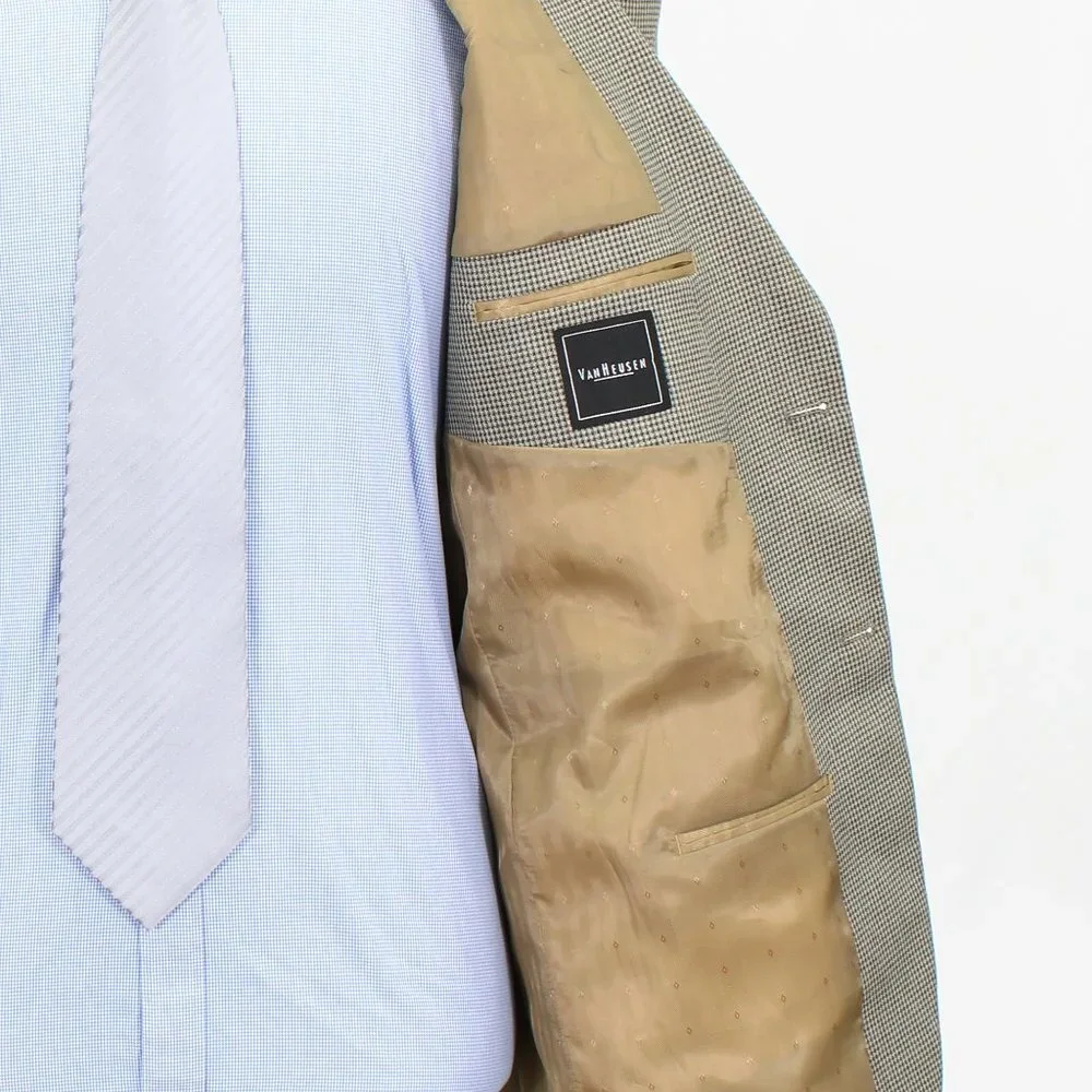 Van Heusen 42S Beige HT 2-Button Sport Coat Blazer Jacket B720